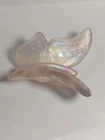 Vintage Fenton Art Glass Iridescent Pink Butterfly Figurine Paperweight 3 1/4”