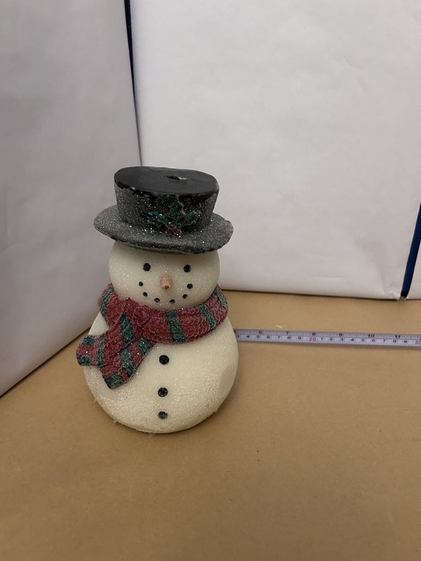 VTG Christmas Decoration Snowman Candle 7" height 37oz Kohls