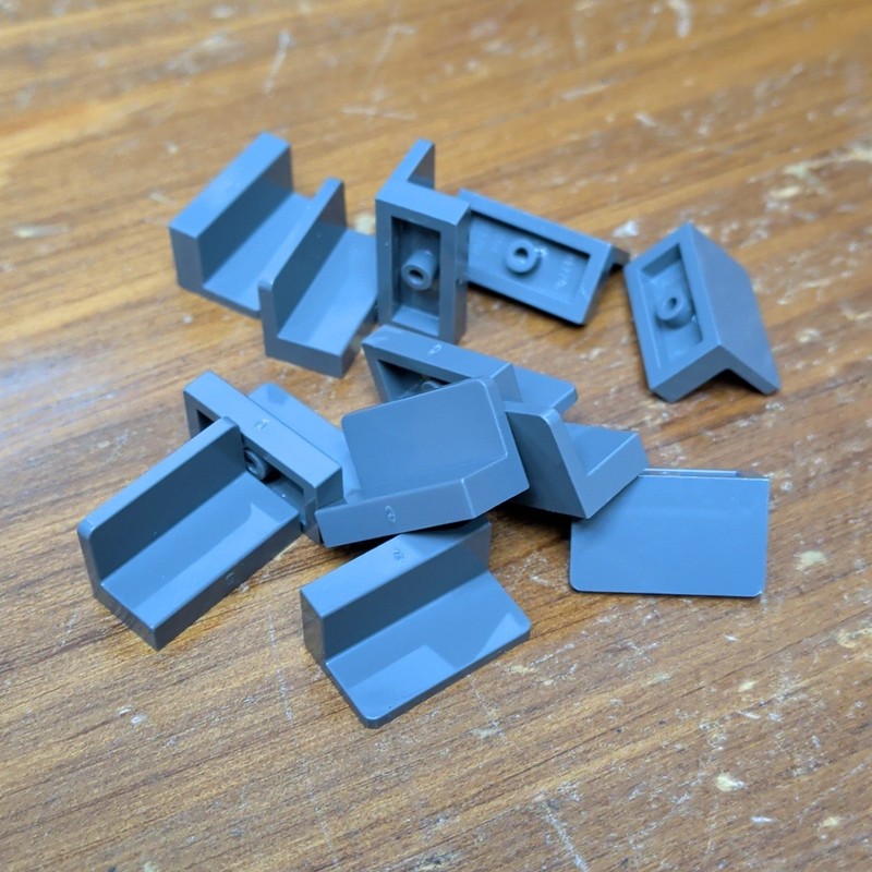 Lego Dark Bluish Gray Panel 1 x 2 x 1 with Rounded Corners - Qty 12