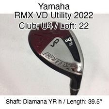 Yamaha RMX VD Utility 2022 U4 Hybrid 22 39.5" Diamana YR h Stiff Regular Right-