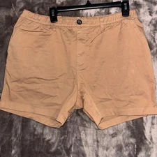 Chubbies Men's Tan Stretch Cotton Casual Shorts Elastic Waist