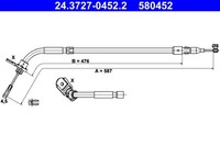 Handbremsseil Seilzug FÜR MERCEDES-BENZ - ATE 24.3727-0452.2