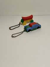 Lote De Colección De 2 Llaveros Puzzle Plástico Extraíbles Cubiertos Vagón/Coche