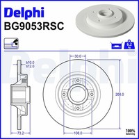 2X Delphi Bremsscheibe BG9053RSC FüR Picasso CitroËN C4 DS4 3008 Berlingo DS5 SW