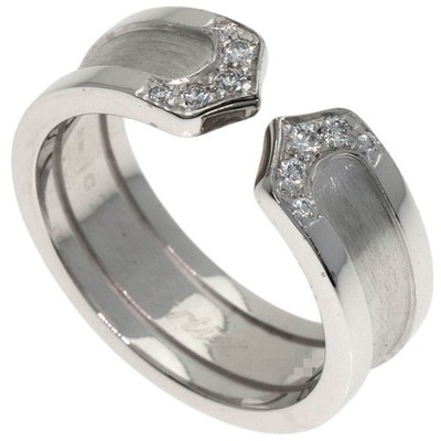 CARTIER  C2 Ring SM Diamond #51 Ring K18 White Gold  Ladies [Used]