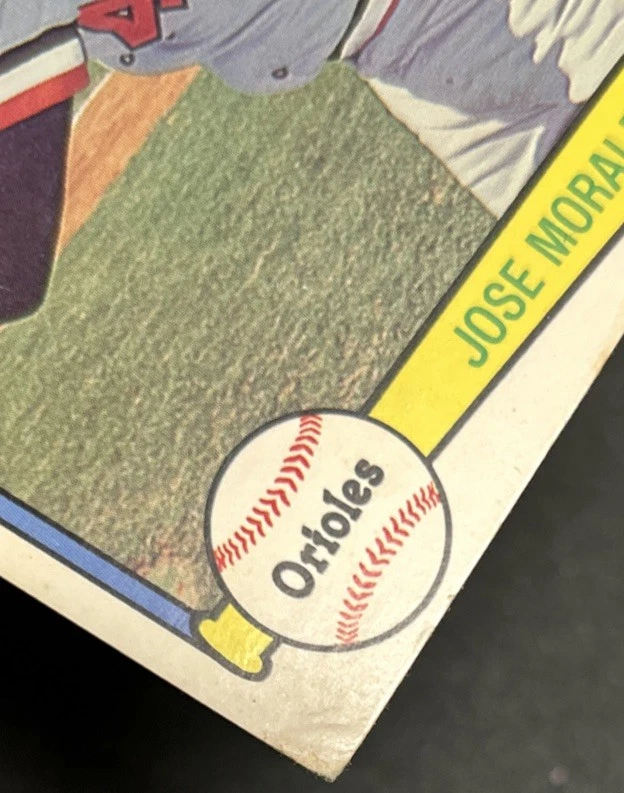 1982 Donruss Jose Morales Baseball Card #203 Orioles Creased Corner Dings O/C - Image 2 of 3