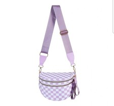 Checkered Crossbody Bag Spacious Bum Bags for Women Nylon Crossbody Fanny Packs