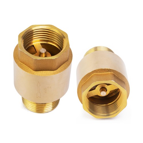 2 Pack Brass Inline Check Valve 1 Inch Male Female Thread One Way Non Return