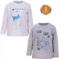2 X Disney Winnie Puuh Baby-T-Shirt Langarm 100% Baumwolle Jungen 62/68
