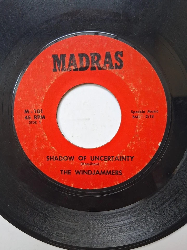 45 RPM Rock Folk The Windjammers Shadow Of Uncertainty Madras Records Foto 2 de 4