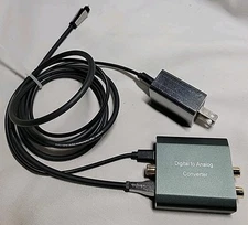 Analog to Digital Audio Converter Aluminum RCA to Optical with Optical Cable