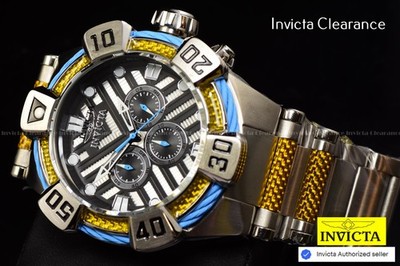 NEW Invicta Bolt Men's Chronograph Quartz Yellow Steel Tone SS Watch 52mm