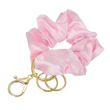 Keychain Wristlet, Elastic Round Wristlet Car Key Chain, Cherry Pink