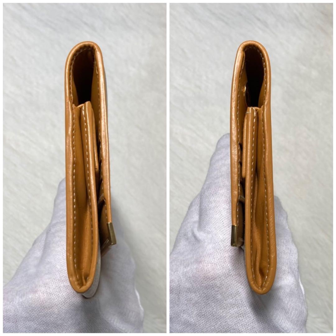 Used Gucci Vintage Long Wallet Storage Box, Camel and White