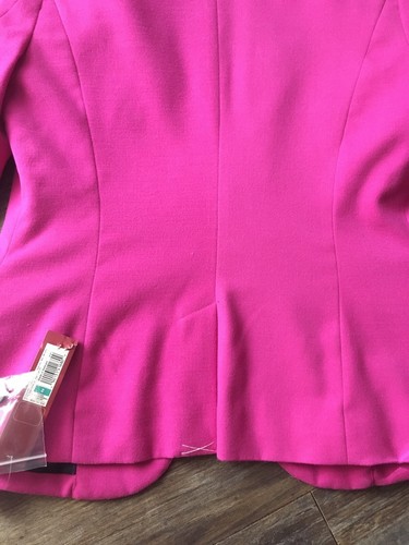 New Womens Merona Blazer jacket Magenta Pink pockets size 2 fully lined - Picture 8 of 8
