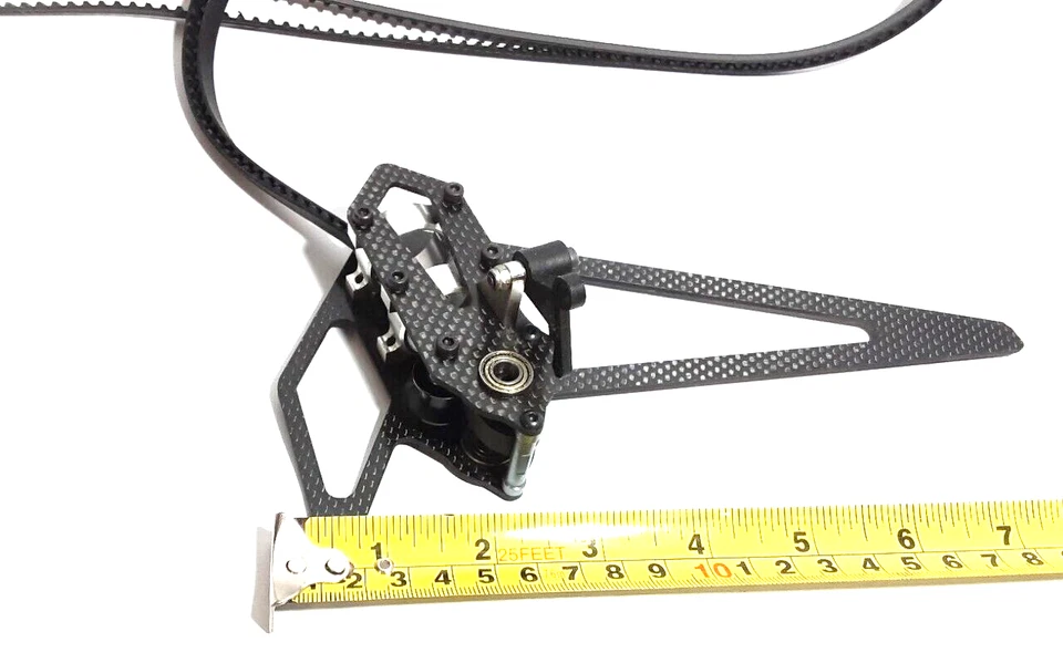 Synergy N5c Helicopter Tail Assembly with Drive Belt Fin Carbon Fiber, Mounts - Image 4 of 4