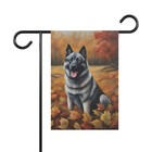 Norwegian Elkhound Dog Fall Halloween Garden Flag