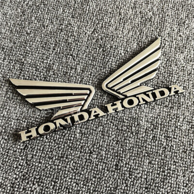 Silver Motorcycle 3D Fuel Tank Emblem Decals for Wing honda Bike Badge Stickers