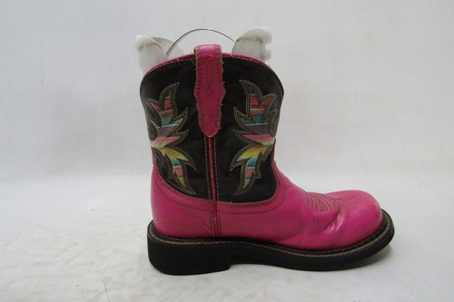 Ariat Little Kids Youth Size 13 D Pink Leather Cowboy Western Boots - Picture 4 of 11