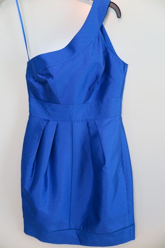 NWT Pied A Terre House of Fraser One-Shoulder Cobalt Blue Dress Size 8 MSRP $198 - 第 1/9 張圖片