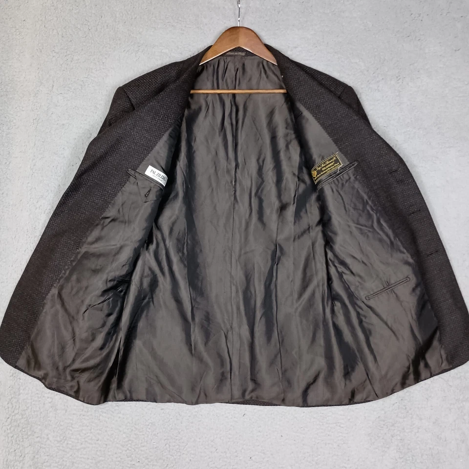 Blazer Pal Zileri Hombre 44 Marrón 100% Nueva Zelanda Lana Merino Chaqueta Foto 4 de 4