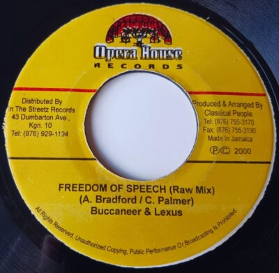 Buccaneer & Lexxus - Freedom Of Speech / Cut Up Riddim 45 - 2000 Opera House