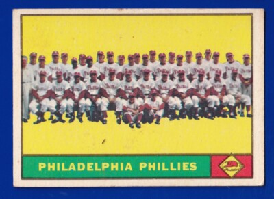 PHILLIES TEAM PHOTO robin roberts 1961 TOPPS #491 VERY GOOD NO CREASES