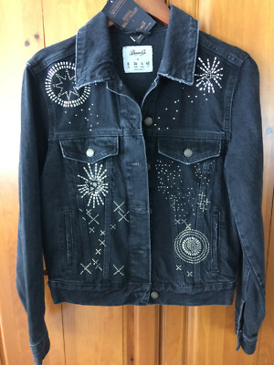 black embellished denim jacket