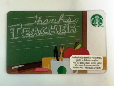 Starbucks 13 Teacher 13 Retired Gift Card Canadian Version Ebay