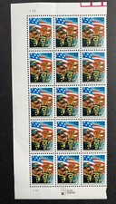 U.S. Stamps Sc#3153. 1997 Stars and Stripes Forever. 32¢ Plate Block of 15