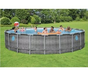 Coleman 22’ x 52" Power Steel Swim Vista II Swimming Pool - Free