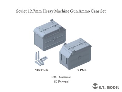 ETmodel P35-248 Soviet 12.7mm Heavy Machine Gun Ammo Cans Set (3D Printed)