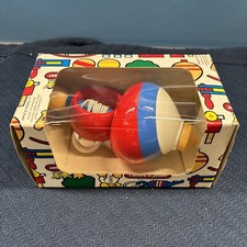 WOODEN 7 INCH CHILDRENS TOP MADE IN FRANCE BY L  ARBRE A JOUER NEW IN BOX