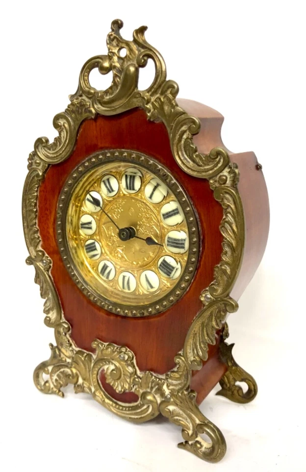 Antique Mantel Clock with Decorative Mounts : Father Time Dial - Image 2 of 4