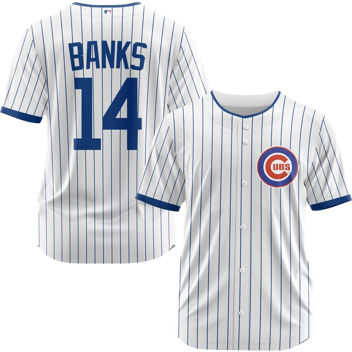 Men's Chicago Cubs Ernie Banks 14 Home Cooperstown Collection Player Jersey