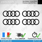 Batch 4 Stickers for Audi Black 8 CM Tt Rs Sport Rear-View Frame Rims Gt