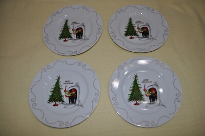 New Dr. Seuss How The Grinch Stole Christmas Salad/Accent Plates Set Of 4