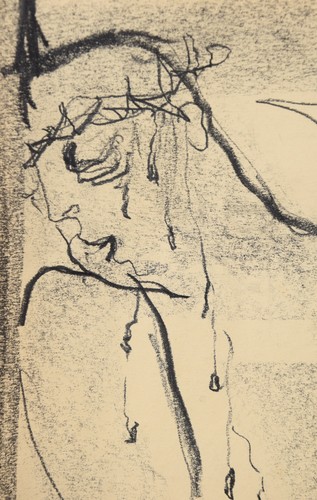 Sconosciuto firmato illeggibilmente/disegno a gesso 1975 Gesù con Ponzio Pilato - Foto 13 di 17