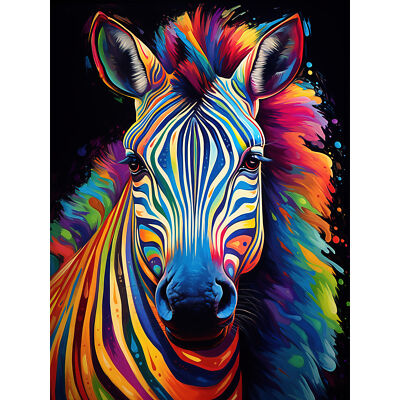 Regenbogen gestreift Zebra bunt lebendig fett psychedelisch Kunst Poster Druck riesig