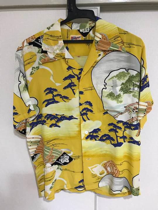 SUN SURF ハワイアン アロハシャツ Sサイズ イエロー SUN SURF Hawaiian Aloha Shirt Yellow Rayon Size-S Used from