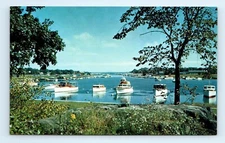 Boats Harbor Mamaroneck Long Island Sound NY Postcard