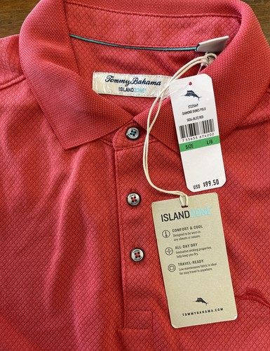 tommy bahama islandzone diamond dunes polo T- Shirt -L- Gr. Rot