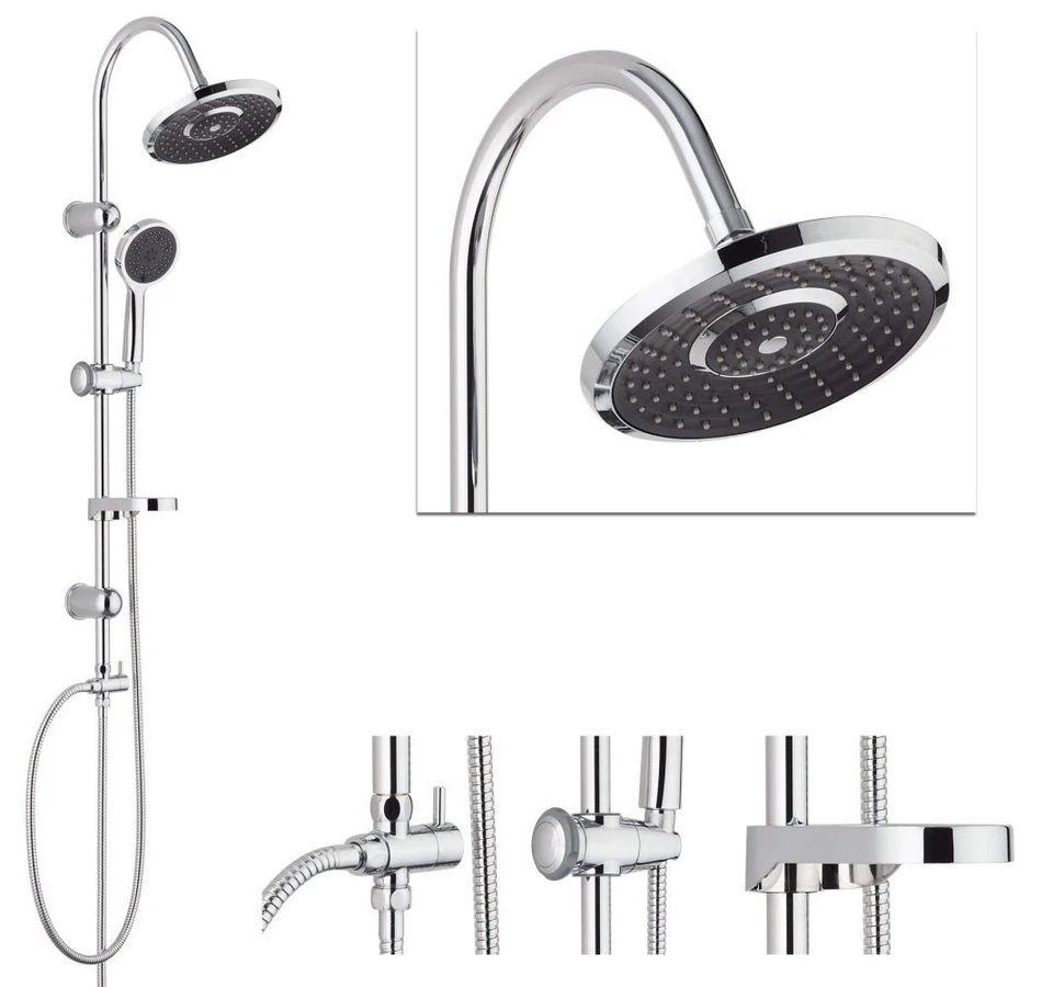 Überkopbrauseset Duschsäule mit Regendusche und Handbrause Duschsystem Chrom