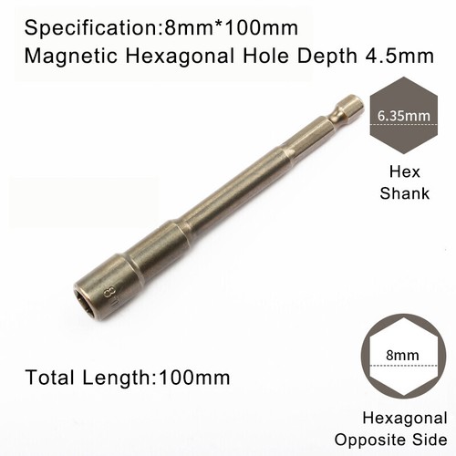 Socket Sleeve Drill Bits Adapter Electric Nut Driver Shank Magnetic 6mm~23mm Hex - Picture 27 of 52