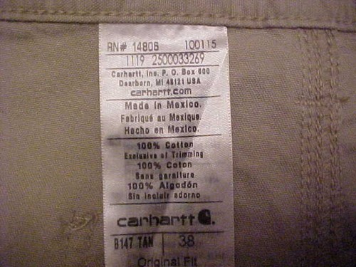 NWT CARHARTT MEN'S TAN SHORTS LOOSE ORIGINAL FIT CANVAS WORK SHORT SIZE 38 - Bild 5 von 7