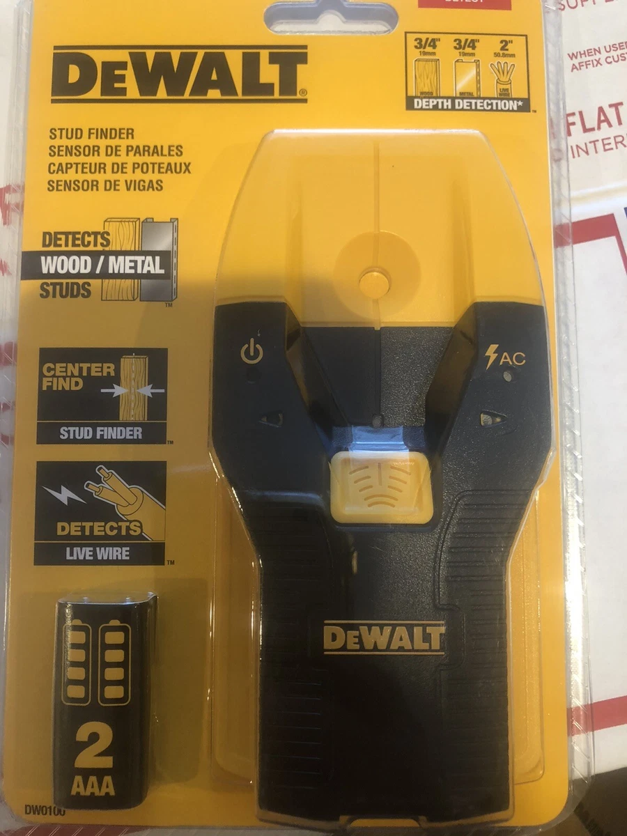 DeWALT DW0100 3 4 Inch Wood Metal LED Detection Framing Stud Finder Batteries