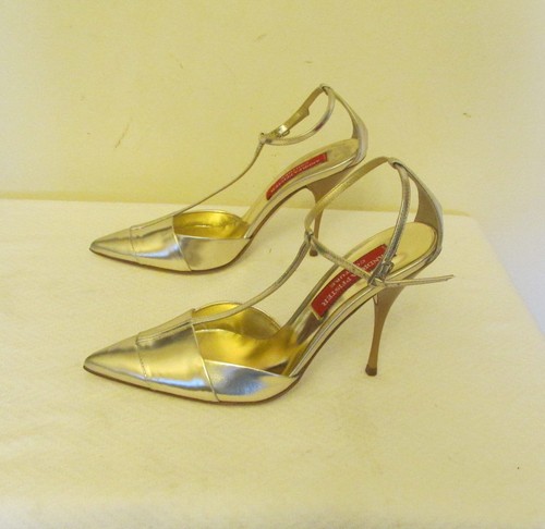 Andrea Pfister Couture Metallic Silber High Heel Schuhe Gr. EURO 37, NEU - Bild 7 von 11