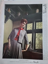1950s Women's Handmacher Wamsutta fabric suit dress vintage fashion ad