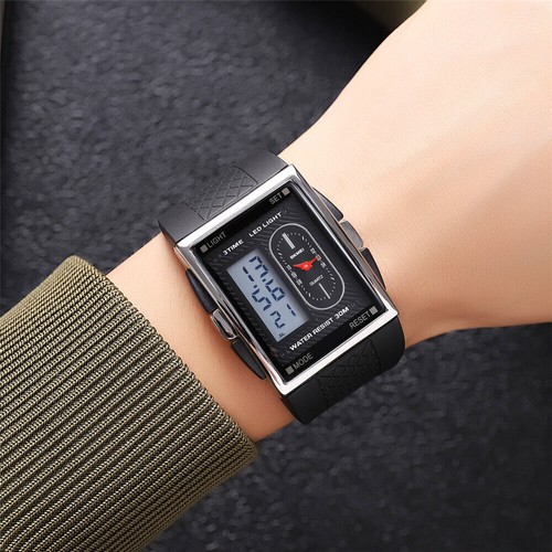 SKMEI Men Watch Rectangle Digital Watch LED Alarm Electronic Wristwatch for Boys - Picture 13 of 30