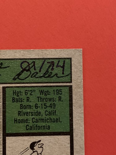 DUSTY BAKER *1/1* (01/74) RED Autograph 2023 Topps Heritage Real One Signed Auto - Picture 10 of 12
